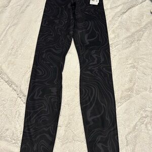 Yogalicious Black Swirl-Print High-Waist Leggings, Women’s Sz XS